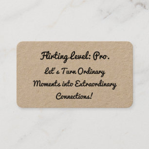Funny Flirting Kraft Business Card