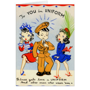 Funny Flirty Soldier Vintage Card