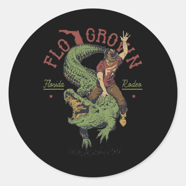 Funny Flo Grown Florida Rodeo  Classic Round Sticker (Front)