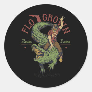 Funny Flo Grown Florida Rodeo  Classic Round Sticker