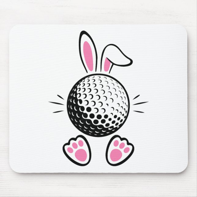 Funny Floppy Bunny Ears Golf Lovers Cute Rabbit Sp Mouse Mat (Front)