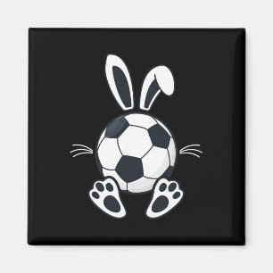 Funny Floppy Bunny Ears Soccer Lovers Cute Rabbit  Magnet