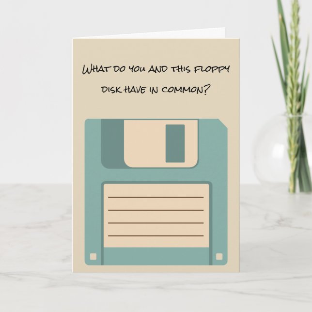 Funny Floppy Computer Disc Retirement Card (Front)