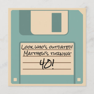 Funny Floppy Disc Outdated Party Invitation