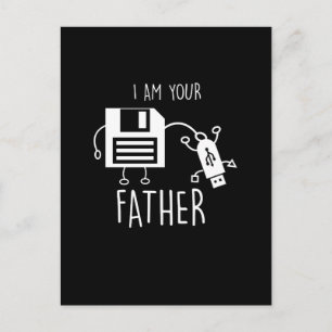 Funny Floppy Disc to USB I Am Your Father Postcard