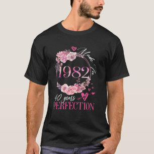 Funny Floral 1982 Vintage 40 Year Old 40Th Birthda T-Shirt