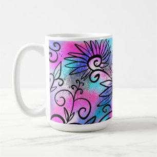 Funny floral art coffee mug