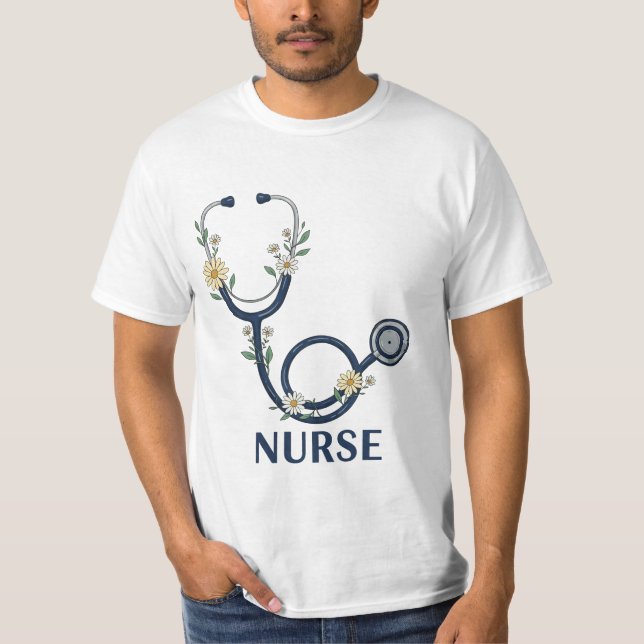 Funny floral Nurse Life Medical Humour Hero Medica T-Shirt (Front)