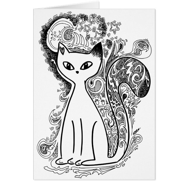 Funny floral pattern cats (Front)