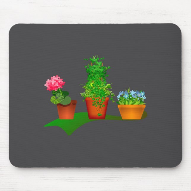 Funny Floral Plant Manager Front And Back Design  Mouse Mat (Front)