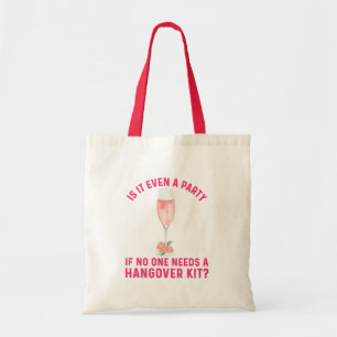 Funny Floral Wine Hangover Kit  Bachelorette  Tote Bag