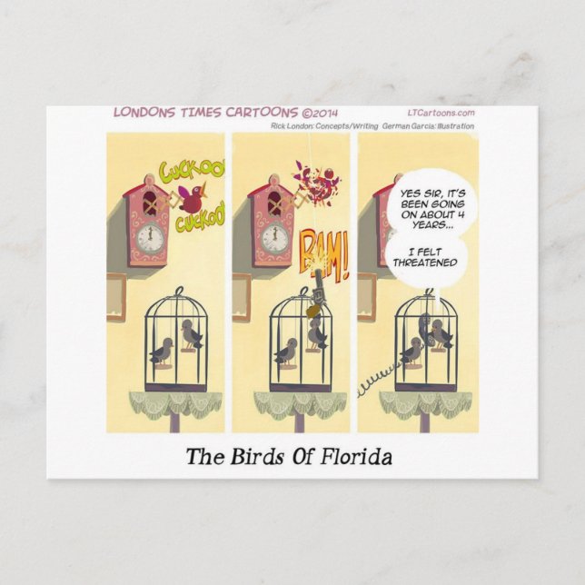 Funny Florida Stand Your Ground Birds Postcard (Front)