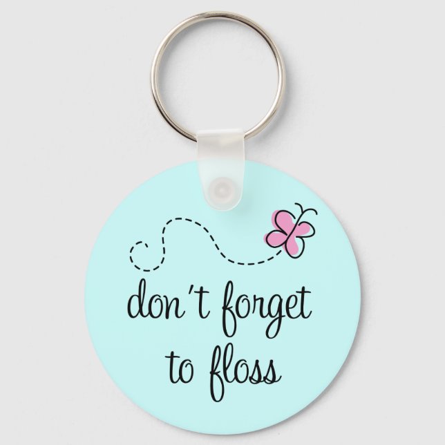 Funny Floss Dental Hygienist Keychain (Front)