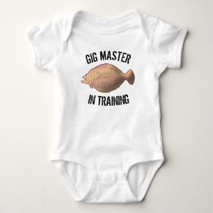 Funny Flounder Fishing Baby Bodysuit