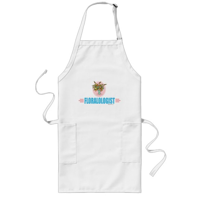 funny Flower Arranging Lover Long Apron (Front)