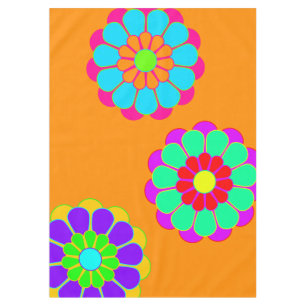 Funny Flower Power Bloom I II III Tablecloth