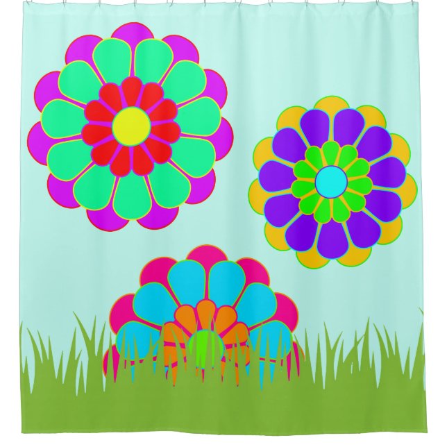 Funny Flower Power Bloom I II III + your idea Shower Curtain (Front)