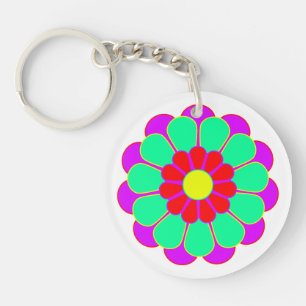 Funny Flower Power Bloom I Key Ring