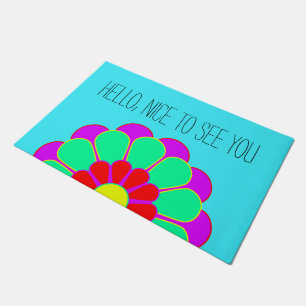 Funny Flower Power Bloom I + your backgr. & idea Doormat