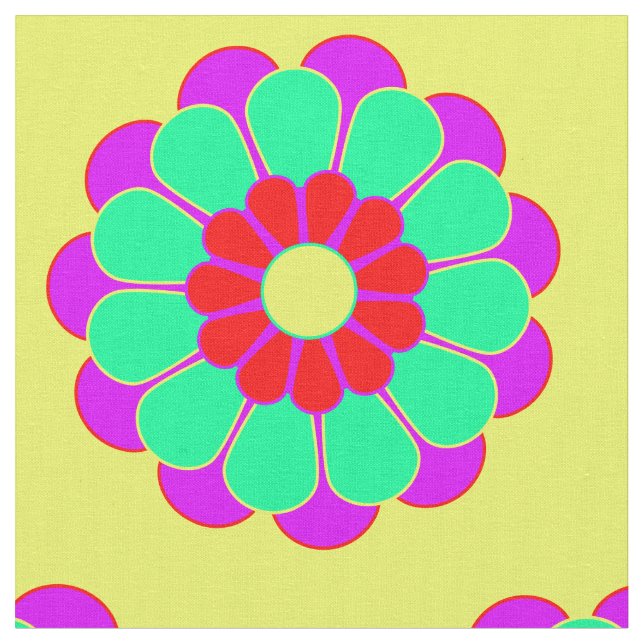 Funny Flower Power Bloom I + your backgr. & idea Fabric (Close Up)