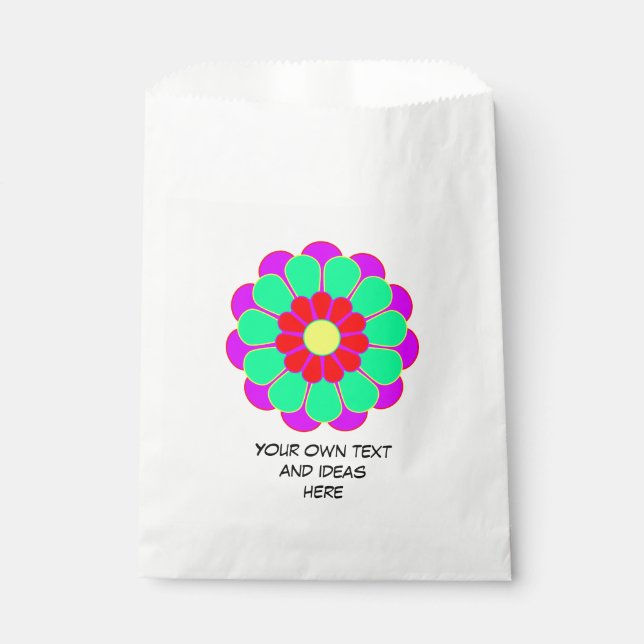 Funny Flower Power Bloom I + your backgr. & idea Favour Bags (Front)