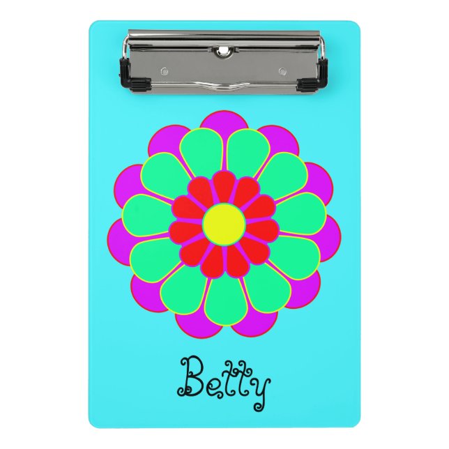 Funny Flower Power Bloom I + your backgr. & idea Mini Clipboard (Front)