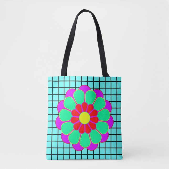 Funny Flower Power Bloom I + your backgr. & idea Tote Bag (Front)