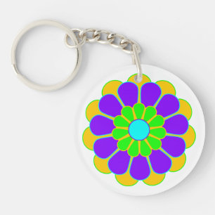 Funny Flower Power Bloom II Key Ring