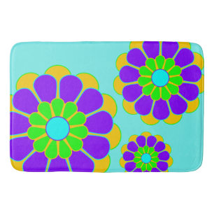 Funny Flower Power Bloom II + your backgr. & idea Bath Mat