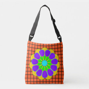 Funny Flower Power Bloom II + your backgr. & idea Crossbody Bag