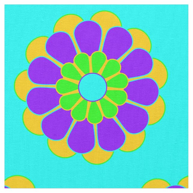 Funny Flower Power Bloom II + your backgr. & idea Fabric (Close Up)
