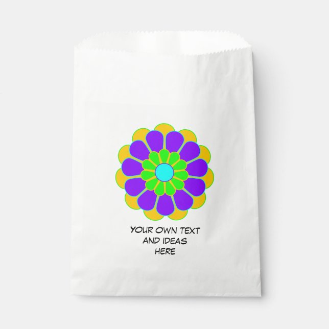 Funny Flower Power Bloom II + your backgr. & idea Favour Bags (Front)