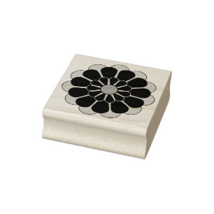 Funny Flower Power Bloom II + your backgr. & idea Rubber Stamp