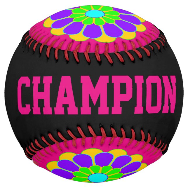 Funny Flower Power Bloom II + your backgr. & idea Softball (Front)