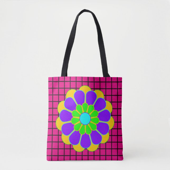 Funny Flower Power Bloom II + your backgr. & idea Tote Bag (Front)