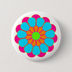 Funny Flower Power Bloom III 6 Cm Round Badge