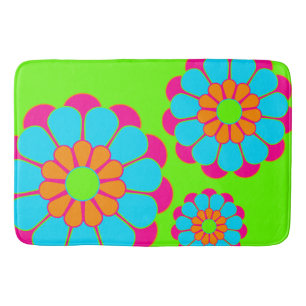 Funny Flower Power Bloom III + your backgr. & idea Bath Mat