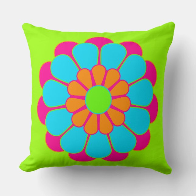 Funny Flower Power Bloom III + your backgr. & idea Cushion (Front)