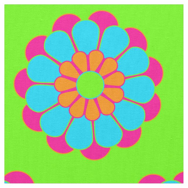 Funny Flower Power Bloom III + your backgr. & idea Fabric (Close Up)