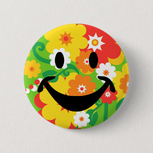 Funny Flower Power Wallpaper 6 Cm Round Badge