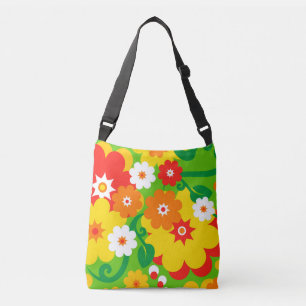 Funny Flower Power Wallpaper + your ideas Crossbody Bag
