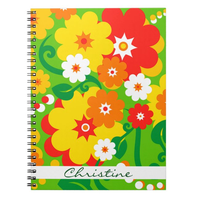 Funny Flower Power Wallpaper + your ideas Notebook (Front)