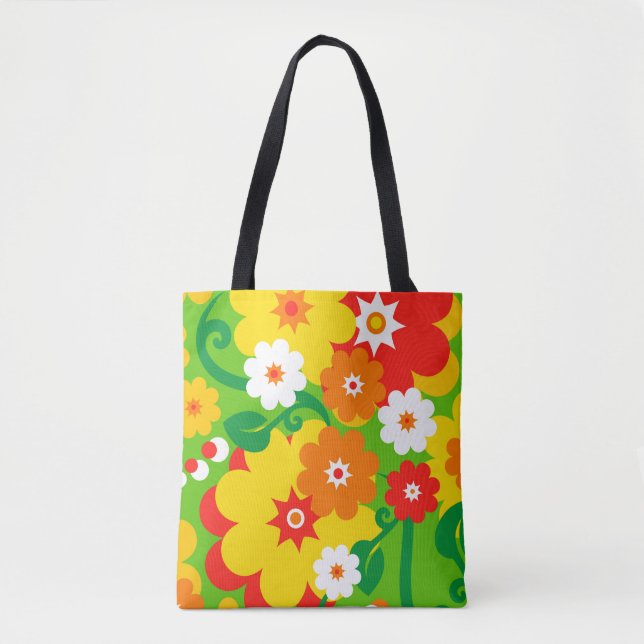Funny Flower Power Wallpaper + your ideas Tote Bag (Front)
