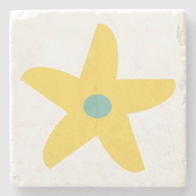 Funny Flower Stone Coaster (Front)