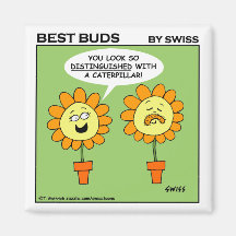 Funny Flowers Moustache Caterpillar Cartoon