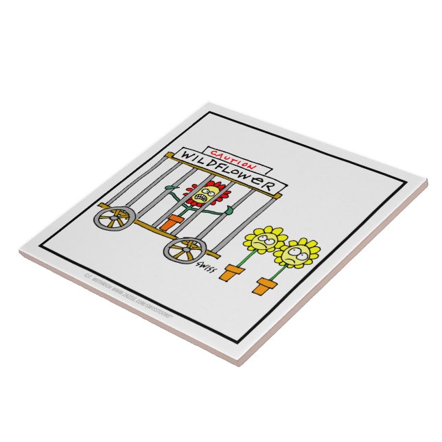 Funny Flowers Wildflowers Cartoon Kitchen Tile (Side)