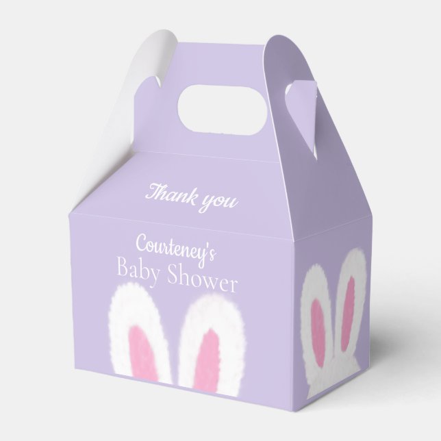 Funny fluffy bunny Baby Shower  Favour Box (Front Side)