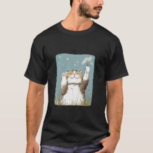 Funny Fluffy Cat with flying Dandelion Seeds Costu T-Shirt