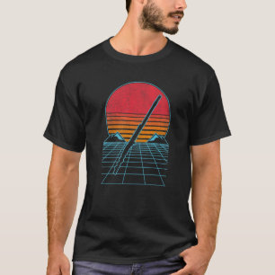 Funny Flute Player Flautist 80S 90S Retro Sunset T-Shirt