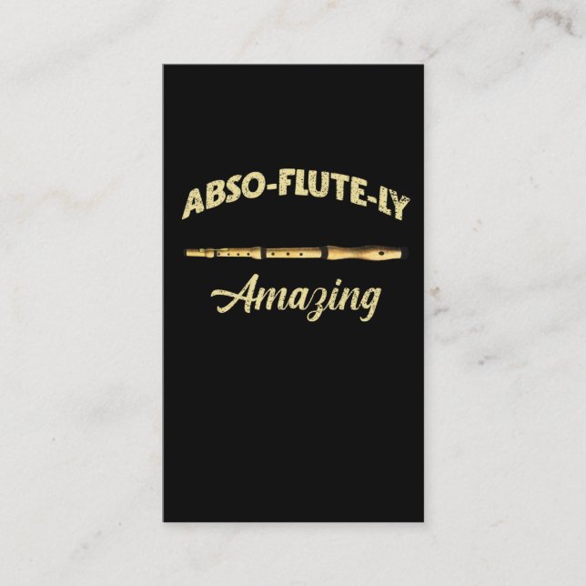 Funny Flute Pun Amazing Musical Wind Instrument Business Card (Front)